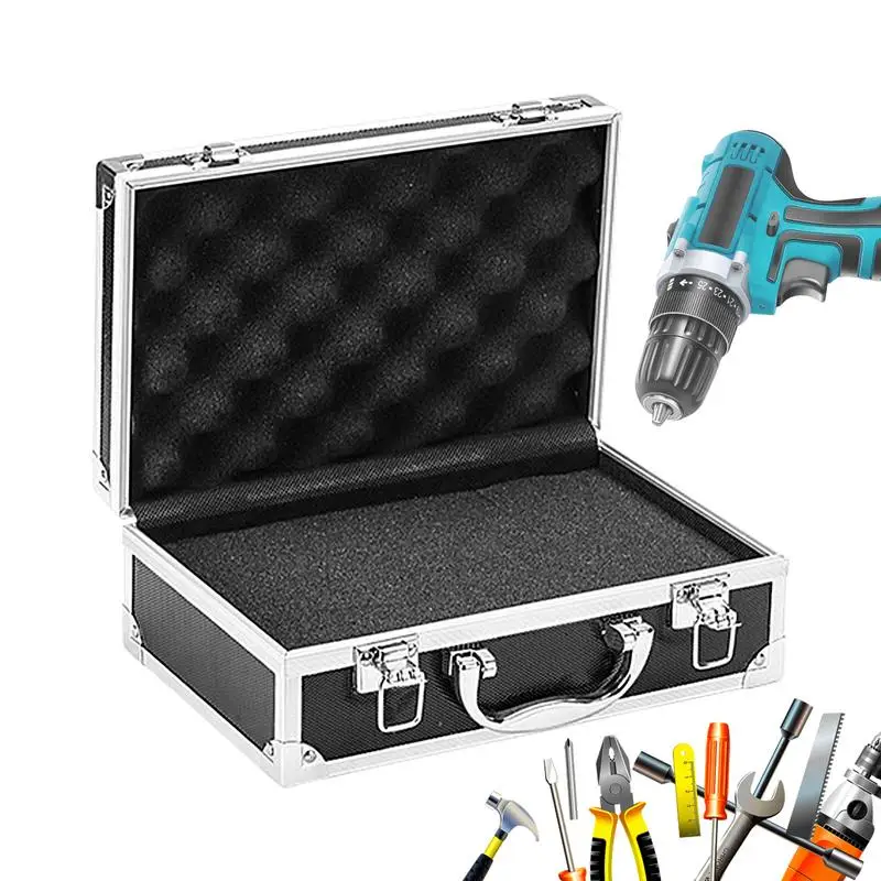 Portable Aluminum Tool Box Aluminum Alloy Small Storage Box Square Storage Organizer Safety Equipment Toolbox With Sponge