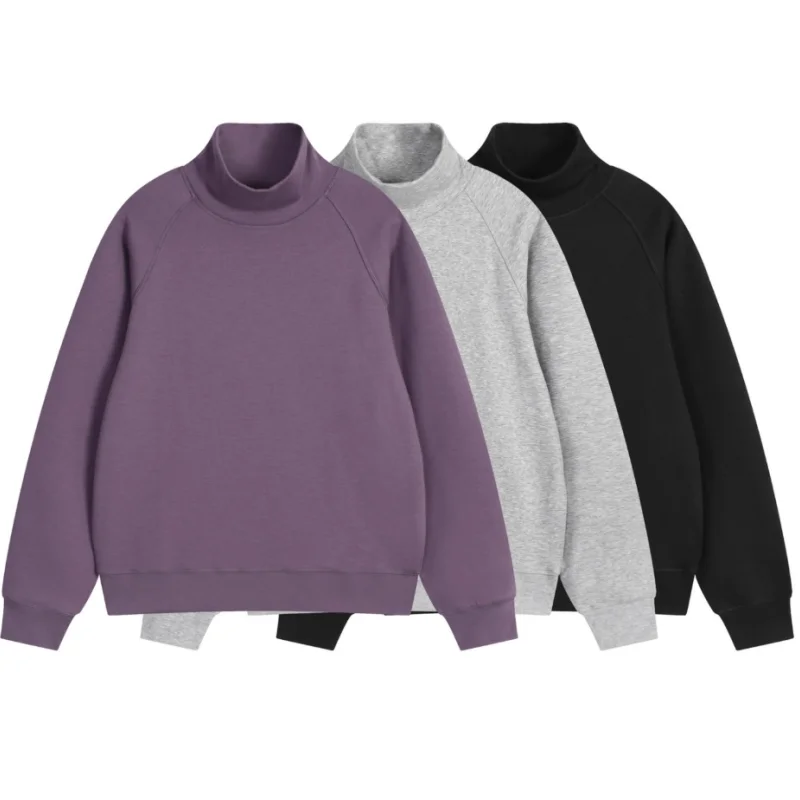 عالية الجودة القطن الرجال والنساء الياقة المدورة Sweatershirt الخريف الشتاء زائد الصوف سميكة الدافئة فضفاضة للجنسين مجموعات الرياضة في الهواء الطلق