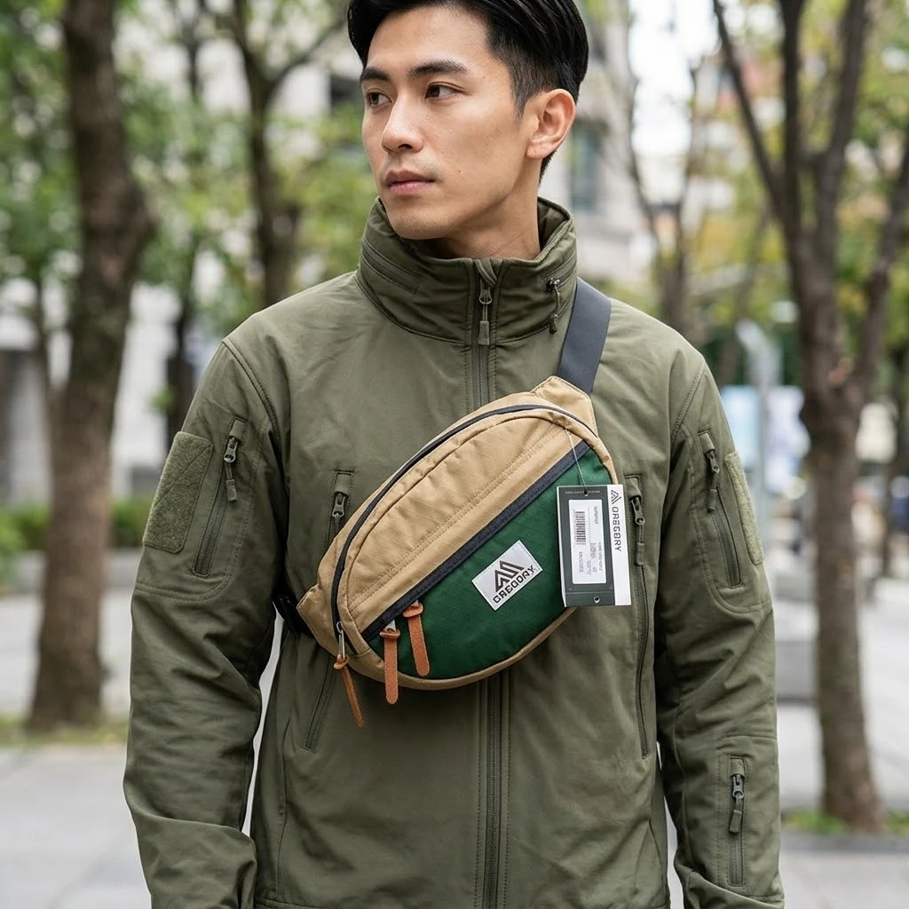 

Lightweight Outdoor Functional Sling Chest Bag, Color Block Combined Series Crossbody Single Shoulder Bag