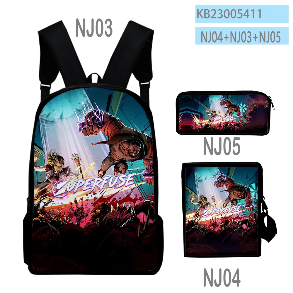 

Popular Superfuse ARPG Game 3D Print 3pcs/Set pupil School Bags Laptop Daypack Backpack Inclined shoulder bag Pencil Case