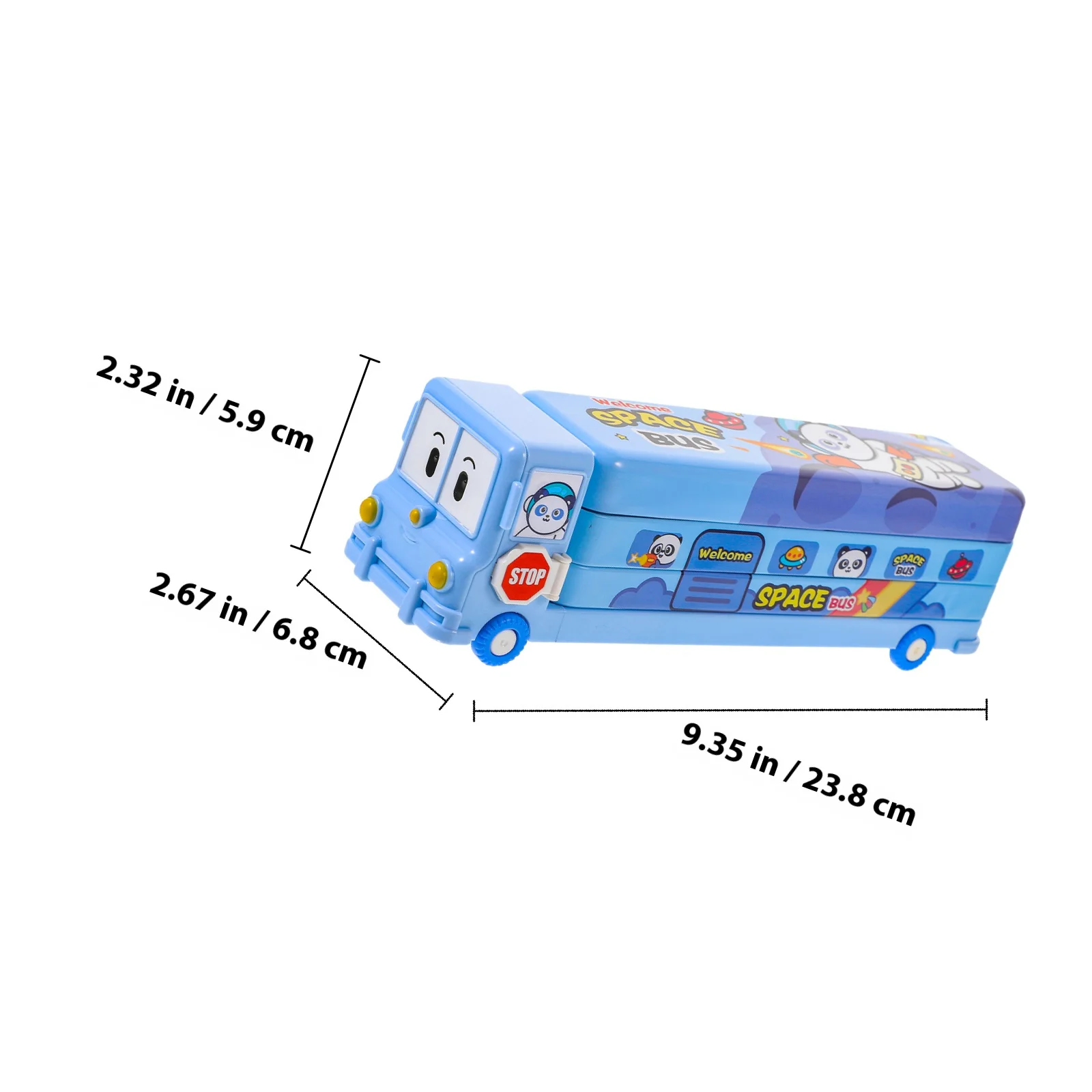 صندوق أقلام رصاص كرتوني ذو سعة كبيرة، حافظة أقلام معدنية متعددة الاستخدام، صندوق تخزين محمول لدراسة مستحضرات التجميل المكتبية