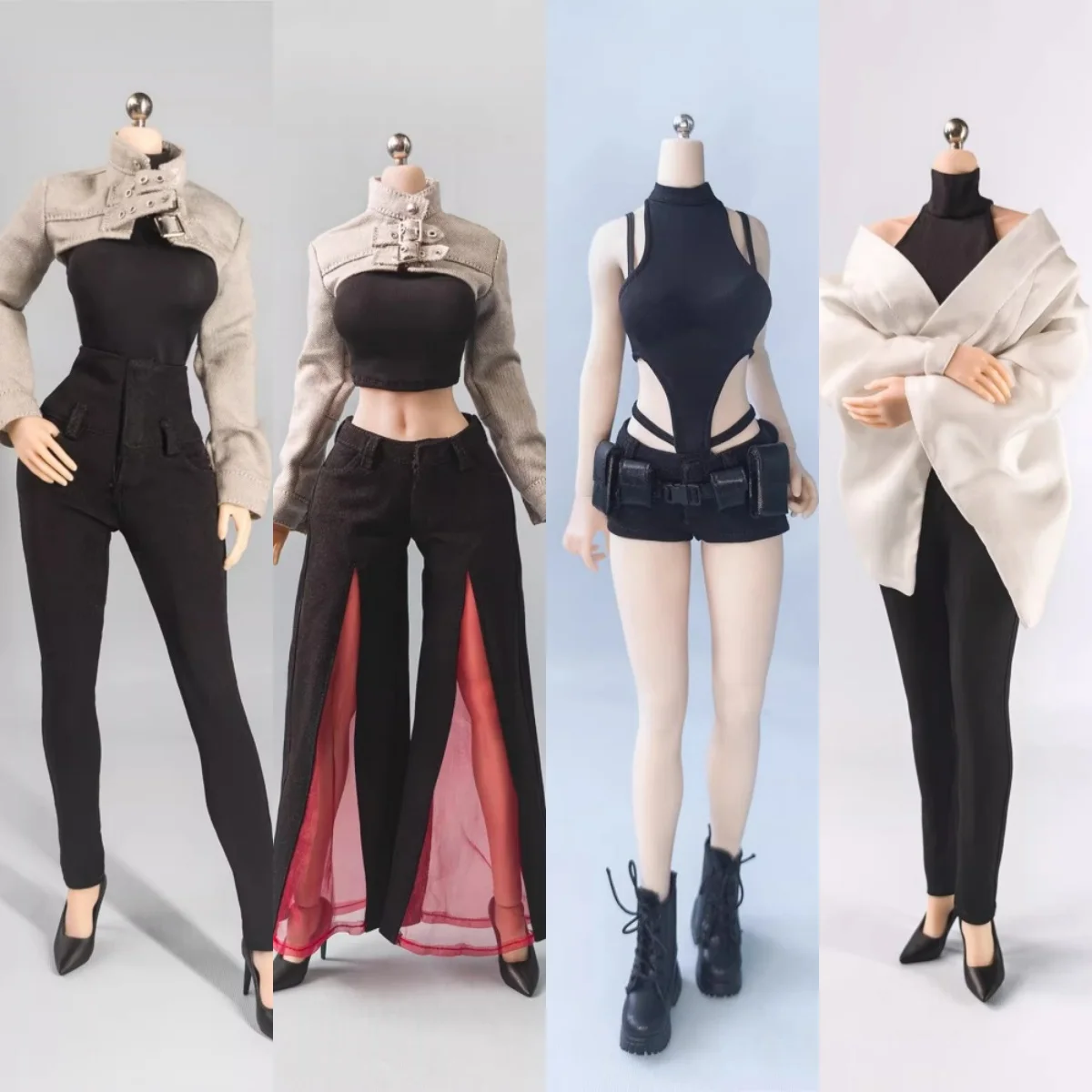 

【No Figure】In Stock 1/6 Scale Female Soldier Clothing Accessories Denim Pants Suit Bodysuit Set Fit 12''Action Figure Model