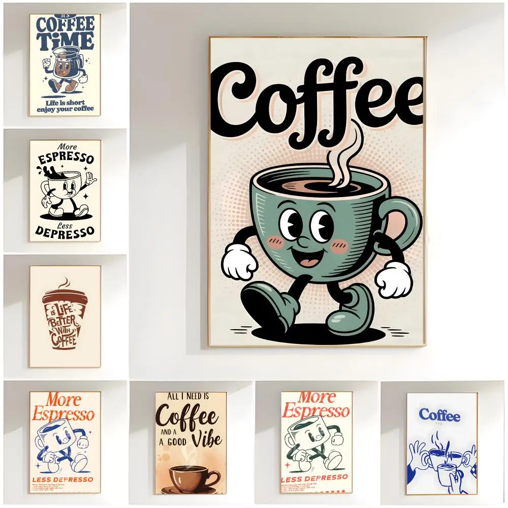 cute artwork c-coffee Poster Classic Wall Art  Home Decor  Peel and Stick Unframed