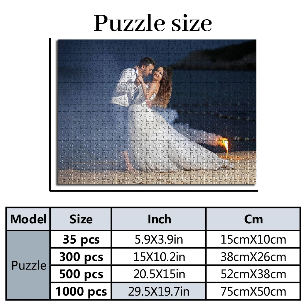 35/300/500/1000pcs Personalized Custom Photo Puzzle wedding photos Puzzle Box From Memory Photo Gift