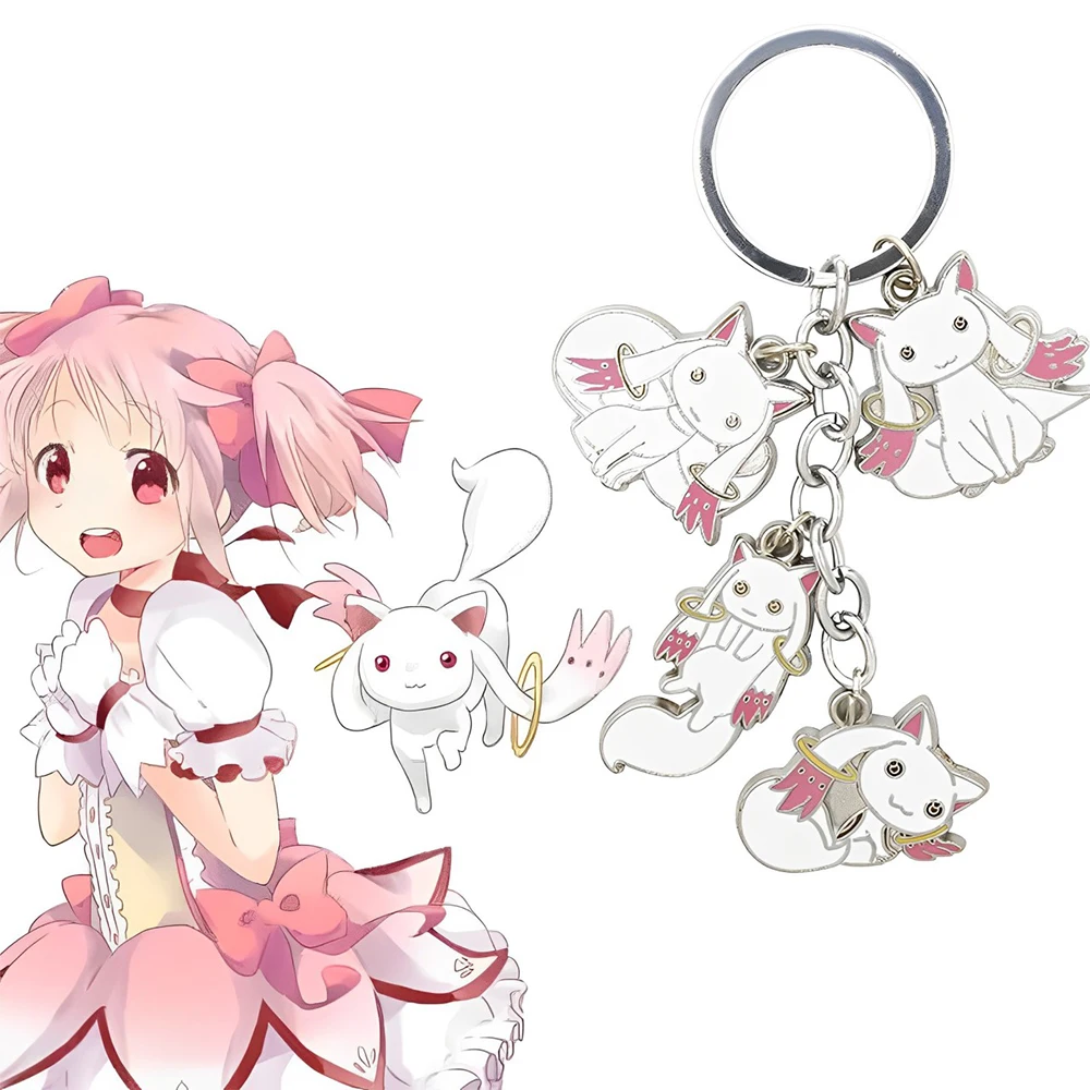 سلسلة مفاتيح أنيمي تأثيري Puella Magi Madoka Magica ، حاضنة كرتون لطيفة ، قلادة Qbay ، حقيبة حلقة مفاتيح ، إكسسوارات سيارة ، هدايا المشجعين
