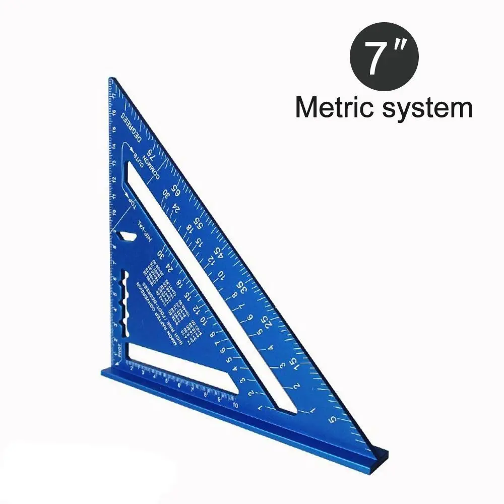 Aluminiumlegering 7 inch driehoek liniaal inch metrische hoekliniaal gradenboog vierkante meting meet- en meetinstrumenten precisie