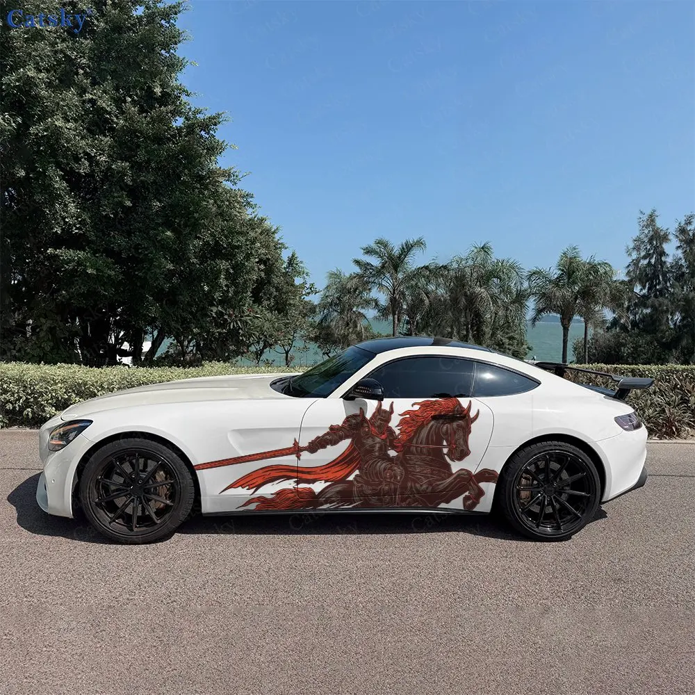 2pcs Ghost Rider Car Sticker Full Body Decal Decoration Scratches Protect Car Sticker Waterproof Car Vinyl Wraps