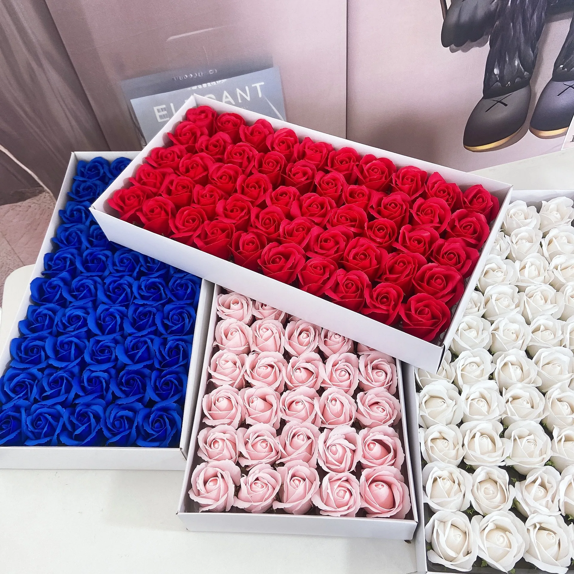 50Pcs Latest Confession Artifact SOAP Flower Simulation Rose Toy Confession Bouquet Material Couple Toy Birthday Gift.