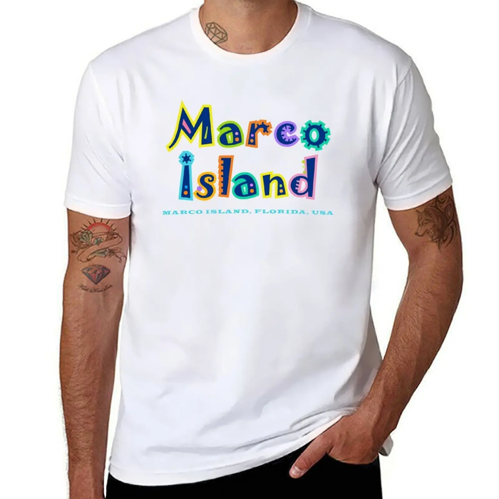 

Marco Island Florida souvenir T-Shirt t shirt man plain t shirts cotton 100% T-Shirt