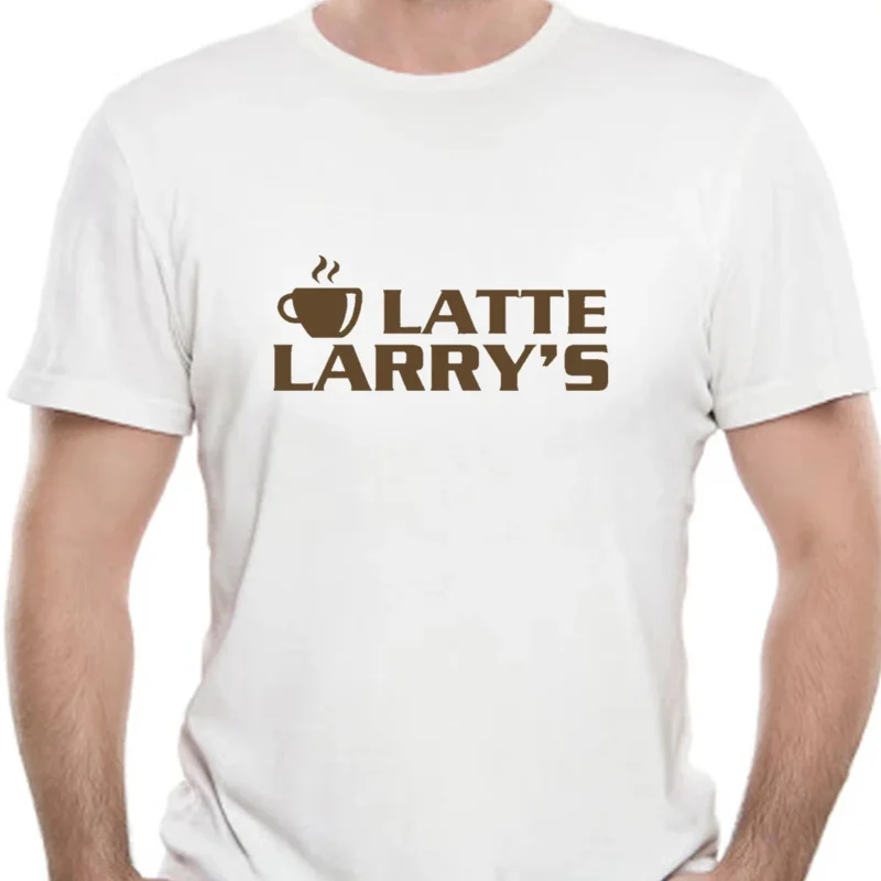 LATTE LARRYS Logo T-Shirt inspired by Curb Your Enthusiasm - David mocha Joes 9603X