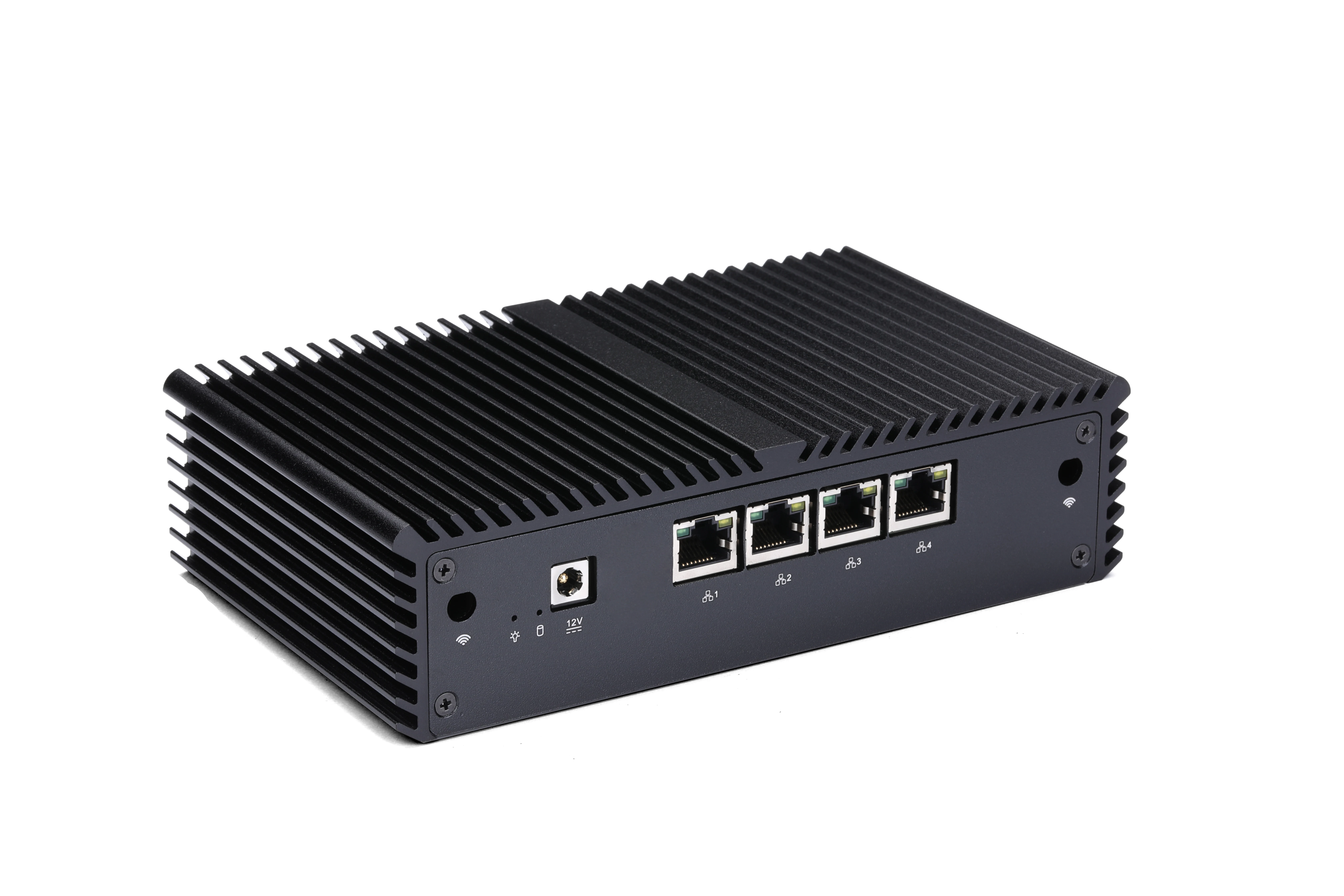 Qotom Lüfterloser Mini-PC Q710G4 Celeron J3455 POE 4-Gigabit-LAN-Gateway-Router Minicomputer