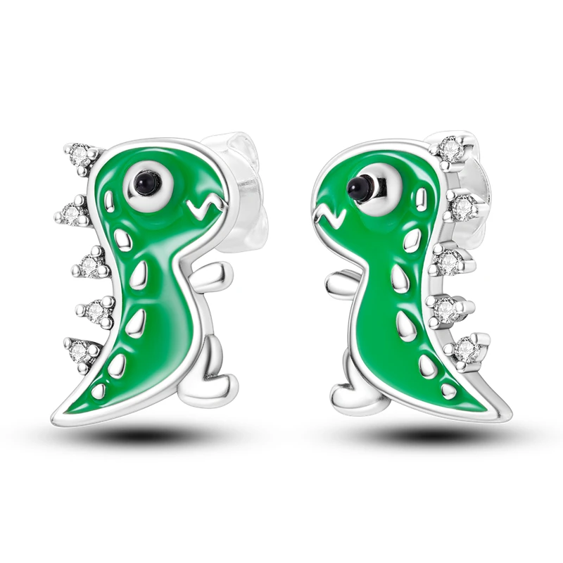 2025, nieuw S925 sterling zilver, geschikt voor schattige dieren- en plantenserie, meerkleurige oorbellen, geschikt voor meisjessieradenboetiek