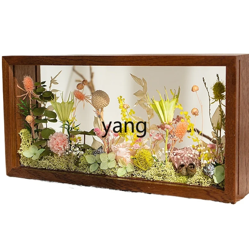 

LH Eternal Flower Dried Flower Solid Wood Photo Frame Finished Plant Home Ornament Gift