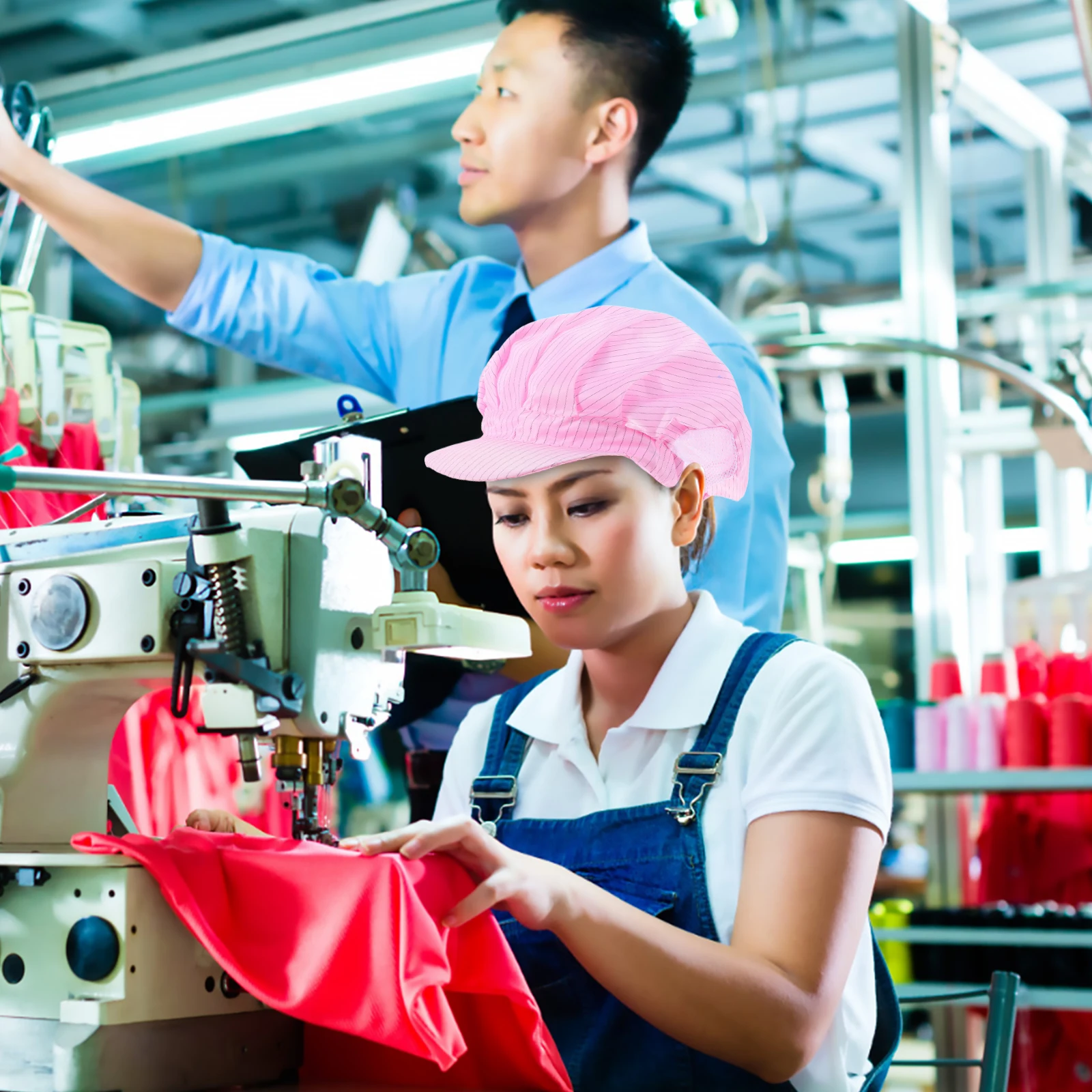 

Anti Static Working Cap Breathable Mesh Design Comfortable For Electronics Industry Pharmaceutical Food Processing Workshop