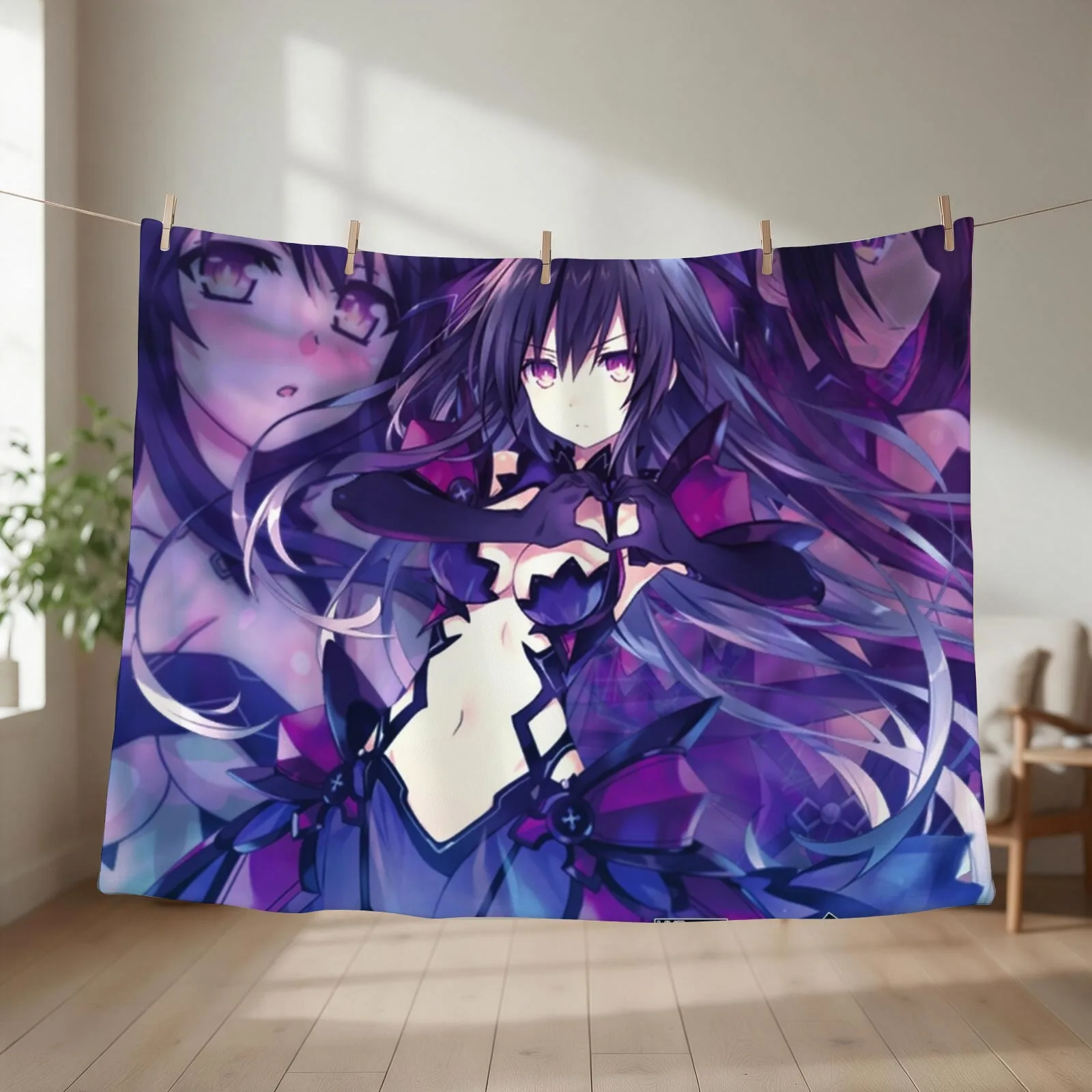 Date A Live reverse Tohka Throw Blanket couch cozy soft plush fuzzy picnic outdoor blanket