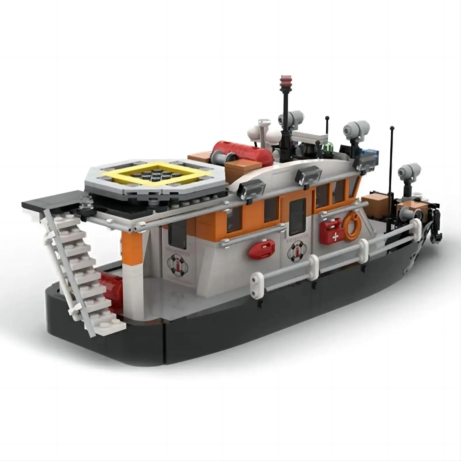 Moc Building Bricks Military Ship Model Coast Guard Boat Technology Modular Blocks Gifts Toys For Children DIY Sets Assembly