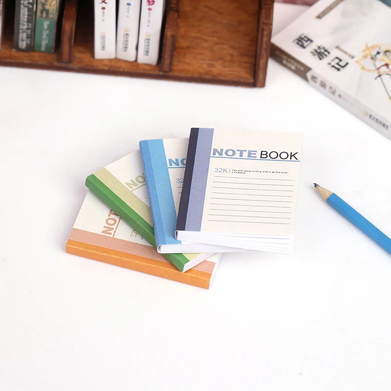 Hot 4Pcs 1/12 Dollhouse Mini Notebook Exercise Book Model Dollhouse Study Decoration Dolls House School Stationery Accessories