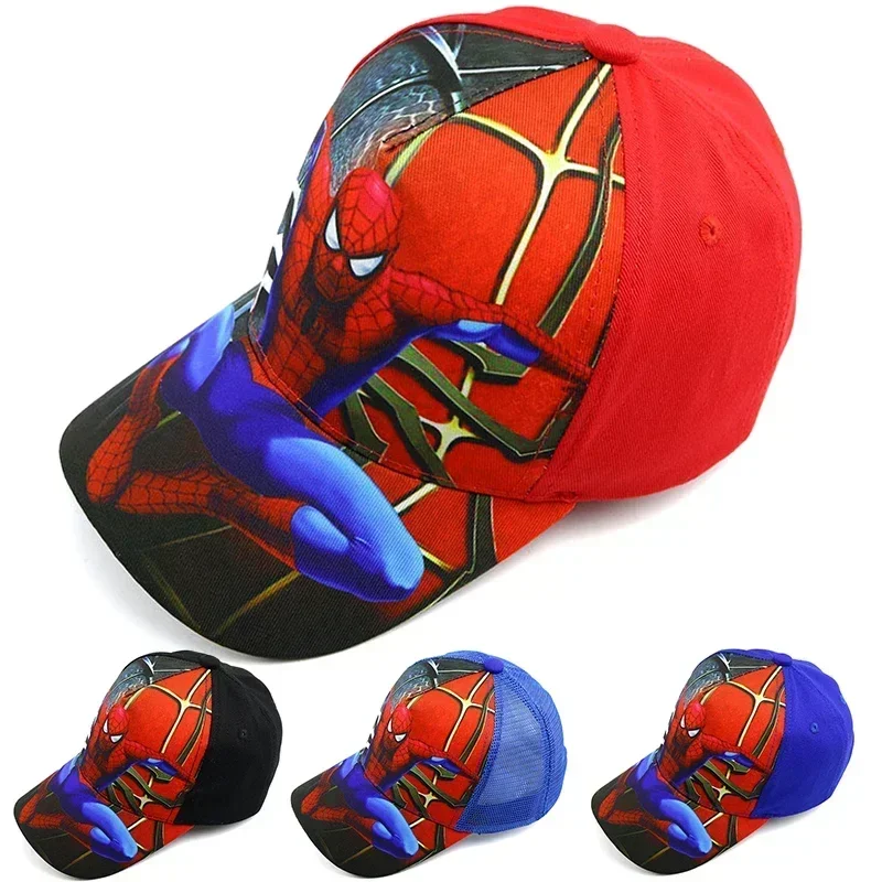 Spring Autumn Marvel Spider Man Anime Cartoon Children Baseball Cap 3-7 Years Kids Outdoor Sunshade Mesh Hat Boys Hip Hop Hat