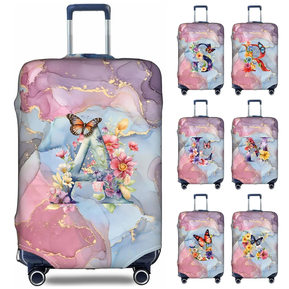 

Чехлы для багажа 18-32 дюйма, защитные чехлы для дорожных чемоданов, эластичные пылезащитные чехлы с принтом в виде бабочек и букв