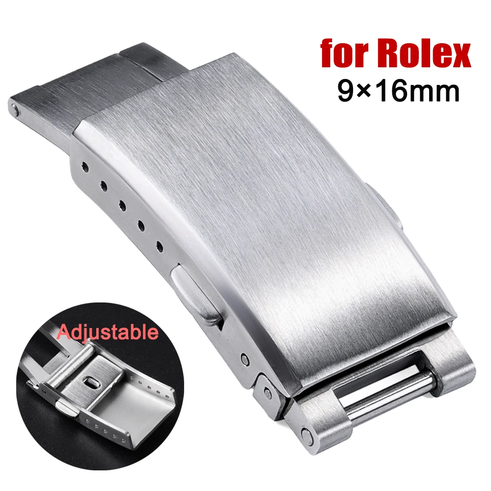 9×16mm Luxus Metallschnalle für Rolex Armband Verschluss für Water Ghost Edelstahl Uhr Faltschnallen Knopf Uhrenzubehör