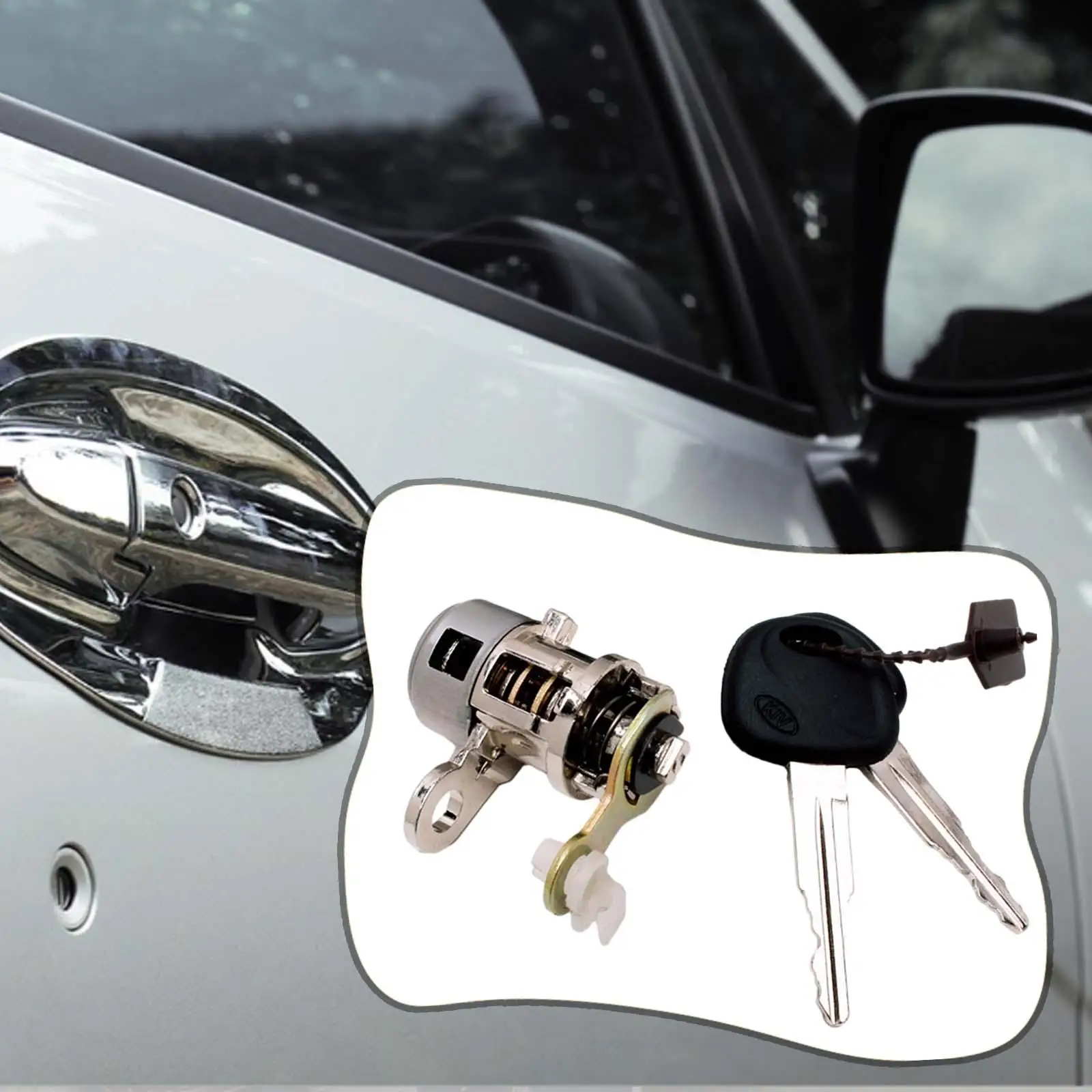 Door Lock Cylinder with 2 Keys Cars Weatherproof Accessories Cars Door Lock