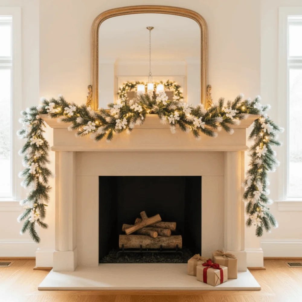 Realistic Rattan LED Light String Imitation Pine Needle Pine Cone Rattan Light String Red Fruit Rattan Branches