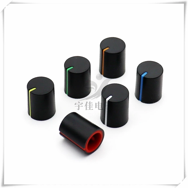 20PCS Plastic 180 Degree Half Shaft Knob Cap Potentiometer Knob Cap Mixer Rotary Cap Electrical Electronic Switch Cap