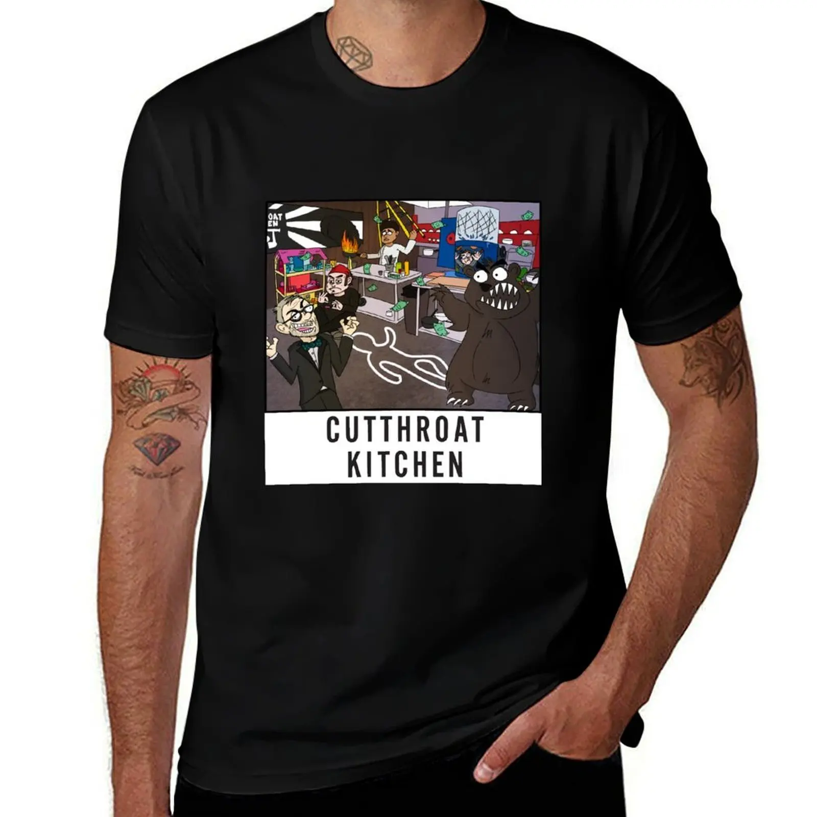 Cutthroat Kitchen Doodle T-Shirt Plus Size Workout Short Sleeve Top