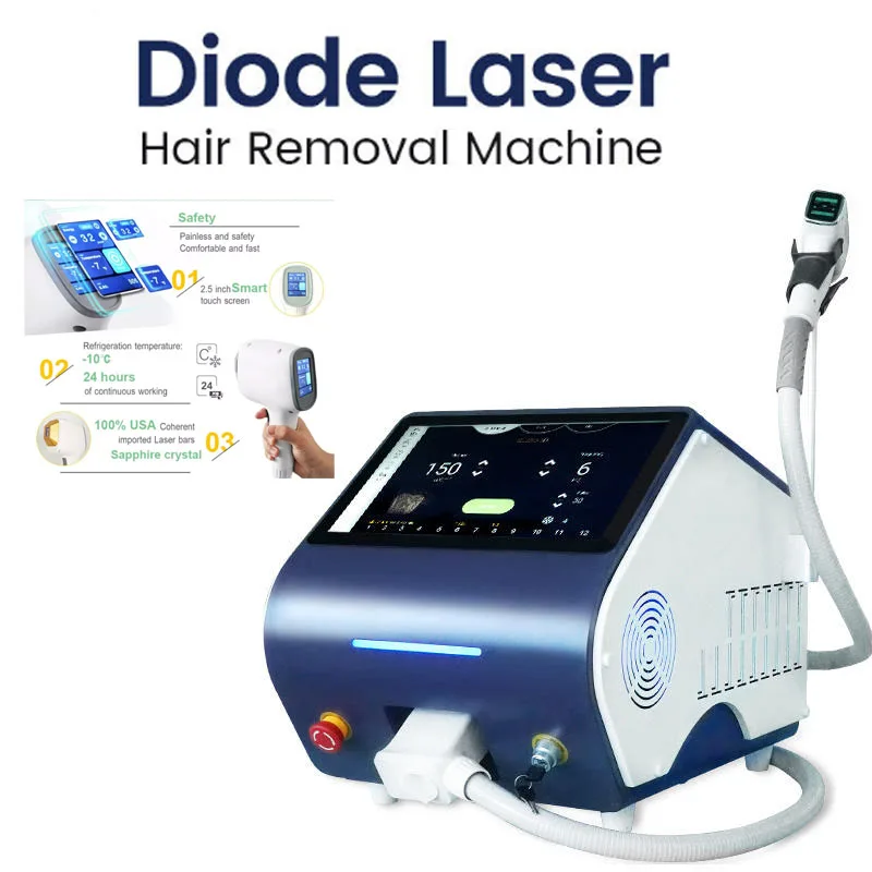 808nm 755 1064 Diode Laser Hair Removal Machine Alexandrit Permanent Removal Cooling Head Painless Laser Epilator