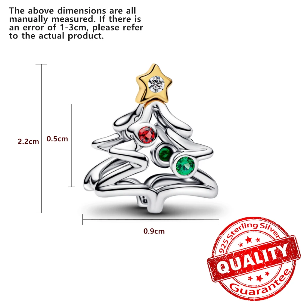 Cute 925 Sterling Silver Festive Car & Christmas Tree Beads Snowman Dangle Charm Fits Brand Bracelet For Kids Christmas Gift