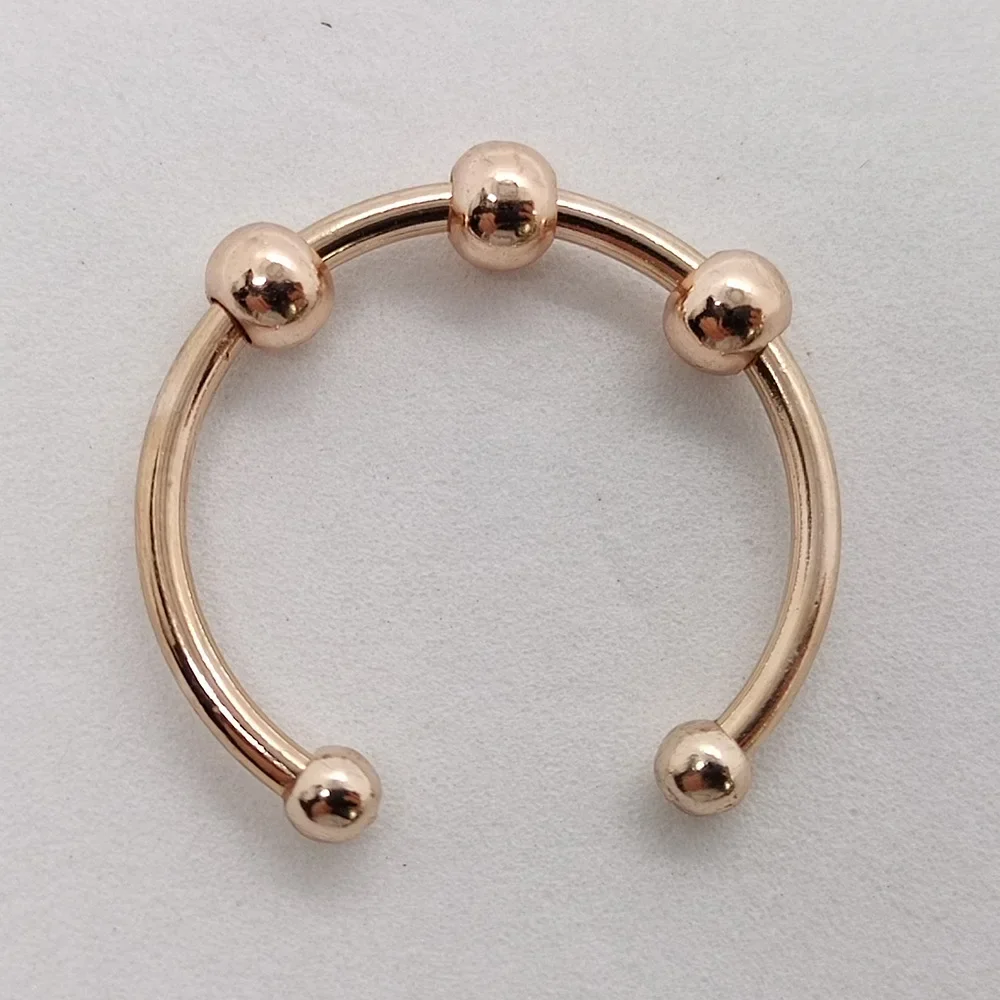 Reduce Pressure Rings Smooth Non-fading Beads Ring Women Relax Anxiety Fidget Adjustable Three Beads Meditation Handmade