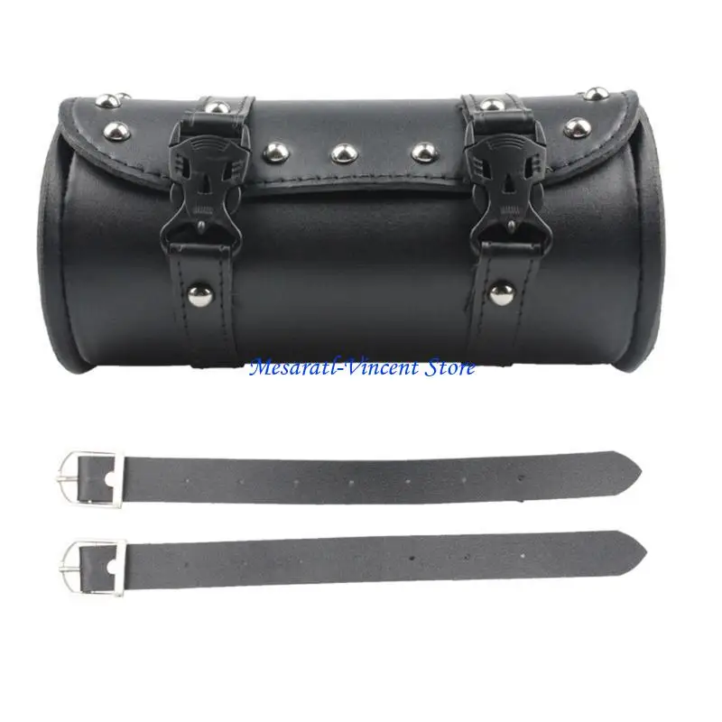 

A70F Durable Motorcycle Leather Front Bag Black Tool Bag High Quality Tool Multifunctional Handlebar Bags