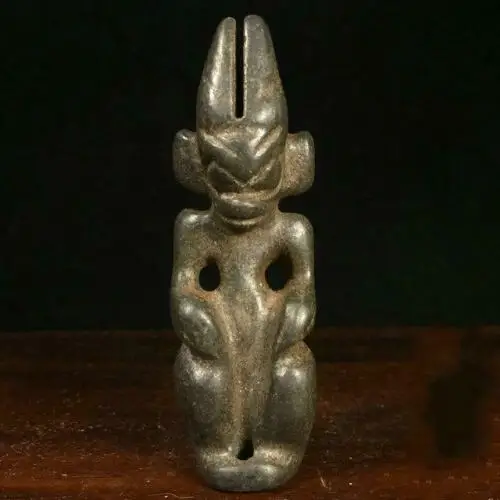 China Amulet Pendant Sun god Meteorite Hand carved Hongshan Culture
