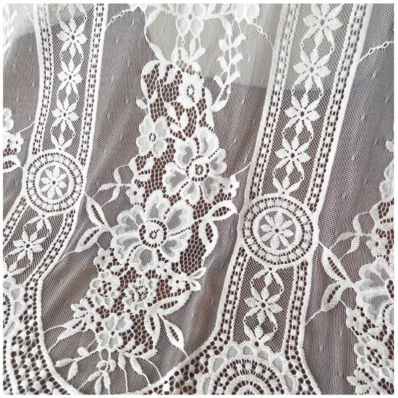 Thick Soft Lace Fabric for Wedding Dress, Eyelashes Pressure Yarn, Geometric Flower Decoration Accessories, New Style