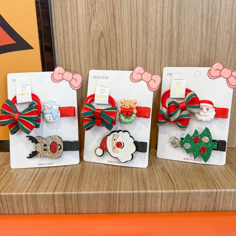 2025 Neuankömmling 3 Stück Weihnachts-Haarspangen für Mädchen – funkelnde Weihnachtsmann-Enten-Haarnadeln, festliche Party-Dekoration