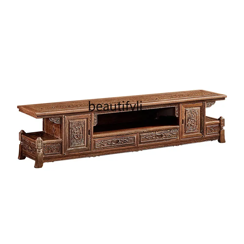 TV Cabinet Rosewood Furniture Living Room Floor Cabinet Combination Solid Wood New Chinese Classical Audiovisual Cabinet