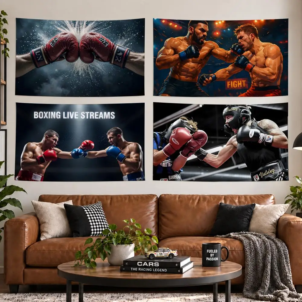 Boxing Combat Tapestry Outdoor Parties Bedrooms Living Rooms Dorm Rooms Wall Decor Banners Gifts