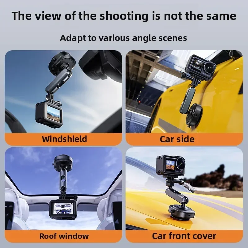 Elektryczny uchwyt samochodowy z zasysaniem próżniowym |   360 °   Regulacja + aluminium |   Kompatybilny z seriami DJI/AKASO/GoPro/Insta360 — zdjęcie produktu 5