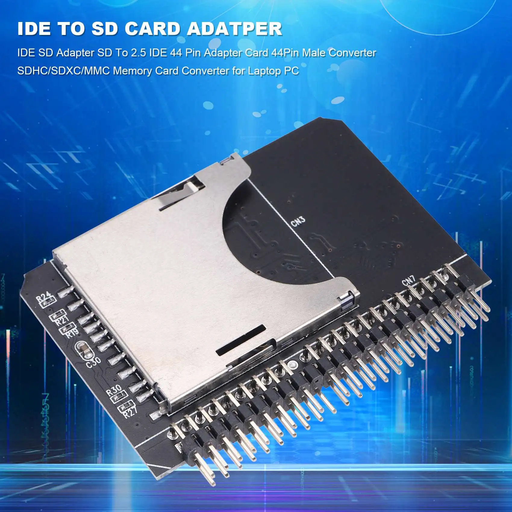 A24UIDE SD Adapter SD To 2.5 IDE 44 Pin Adapter Card 44Pin Male Converter SDHC/SDXC/MMC Memory Card Converter for Laptop PC