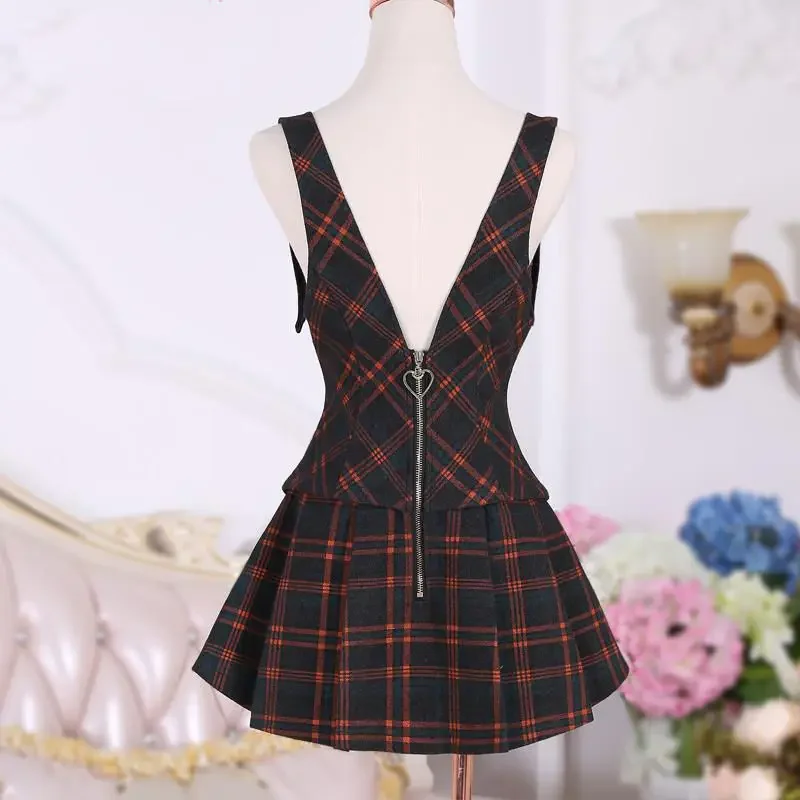 Women Checkered Overalls Jumpsuit Fashion Set for Spring 2025, New High-end Jumpsuit Shorts