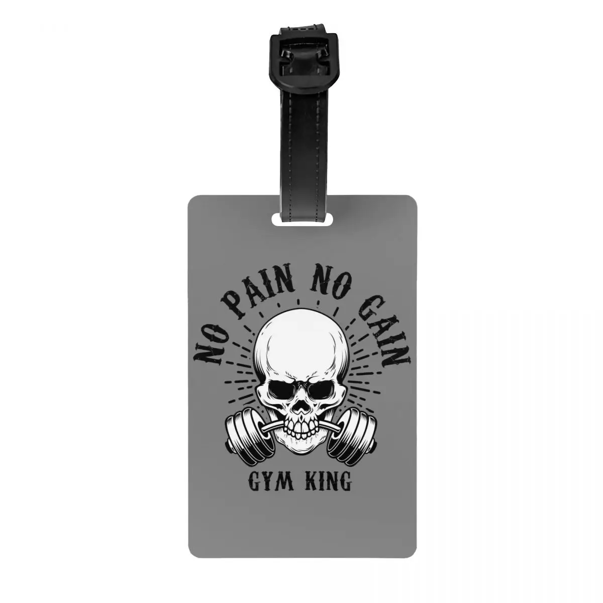 Custom No Pain No Gain Luggage Tag Privacy Protection Bodybuilding Fitness Gym Baggage Tags Travel Bag Labels Suitcase