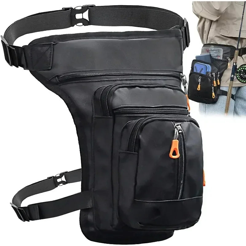 Bolsa de cintura caída para motocicleta, cinturón para muslo, cadera, impermeable, táctica, para viaje, celular/teléfono móvil, riñonera