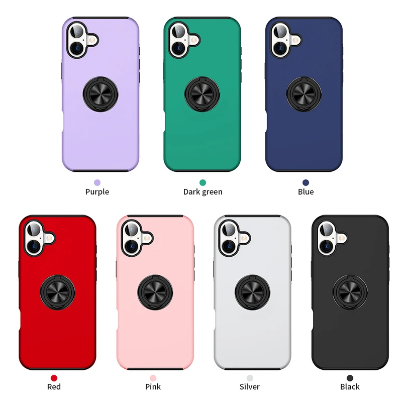 Para Magsafe anillo magnético para coche soporte funda de teléfono para IPhone 17 Air 16E 13 14 15 Pro Max Plus cubierta de armadura mate a prueba de golpes