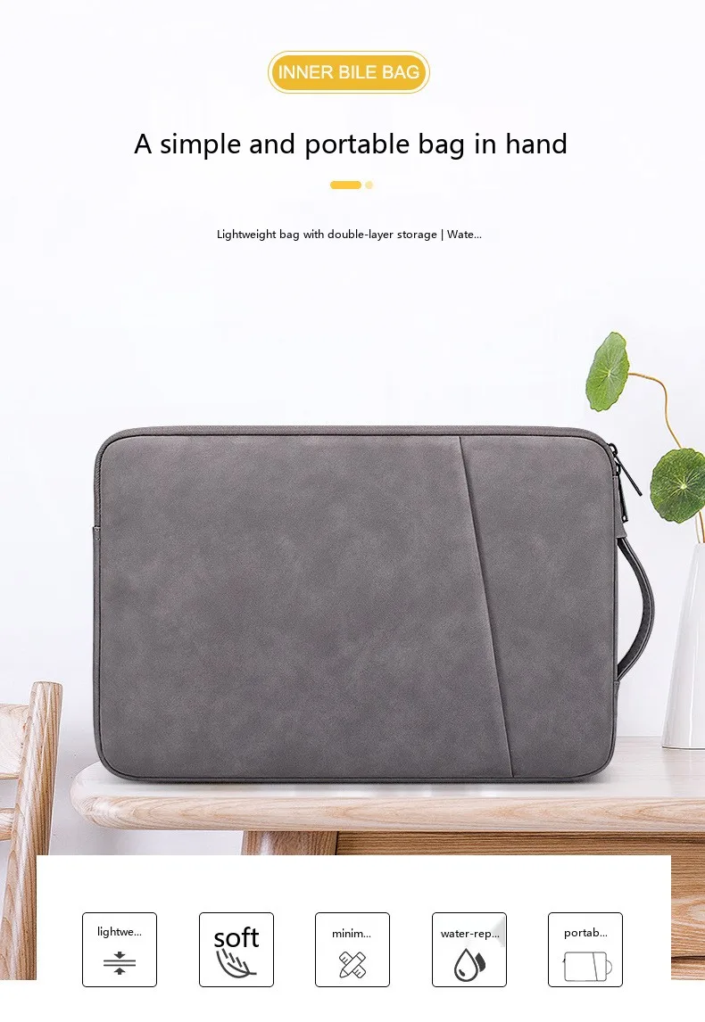 Laptop-Hülle aus Schafsleder 13,3 Zoll Schutzhülle für MacBook Pro Air – Detail 1