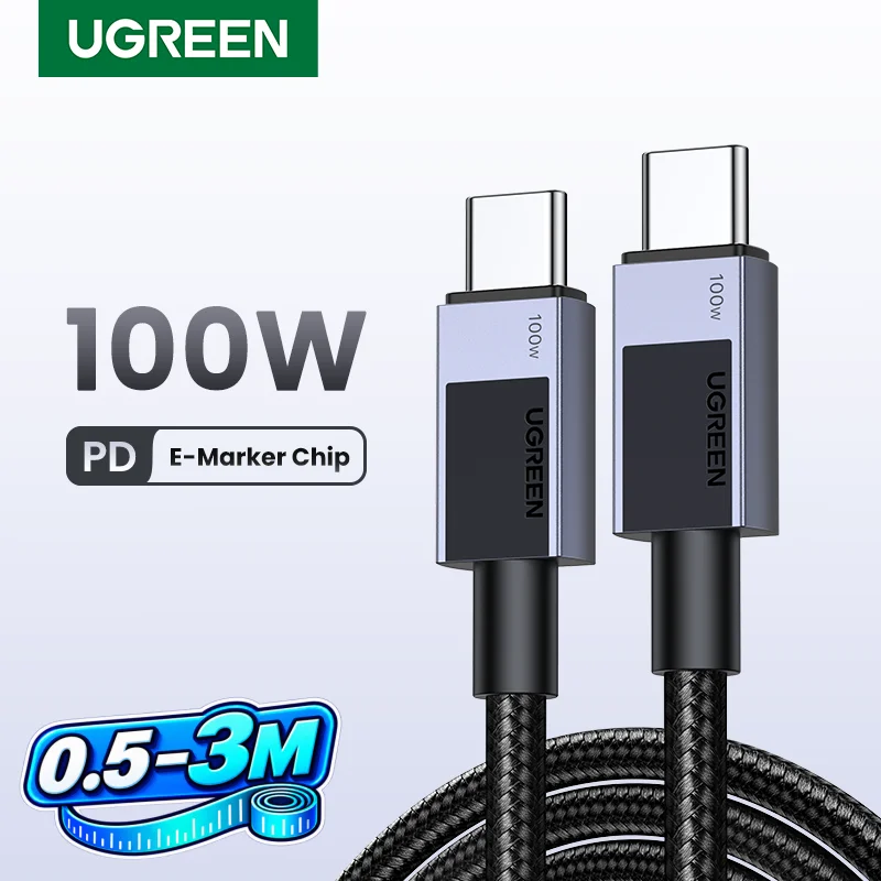 Ugreen Cabo USB C 100W Carregamento Rápido PD