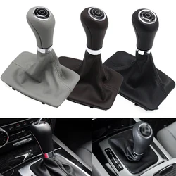 Automatic Car Gear Shifter Lever Knob Leather Boot Cover For Mercedes Benz C E GLK Class W204 W207 W212 X204 C204 2007-2011