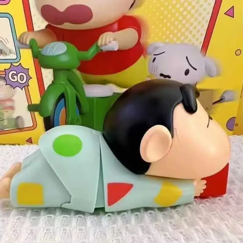 Crayon Shin Chan Don’t Want To Get Up Crawls Wind Up Toys Dynamic New Life Trend Toy Movable Toy Figurines Desktop Ornament Gift