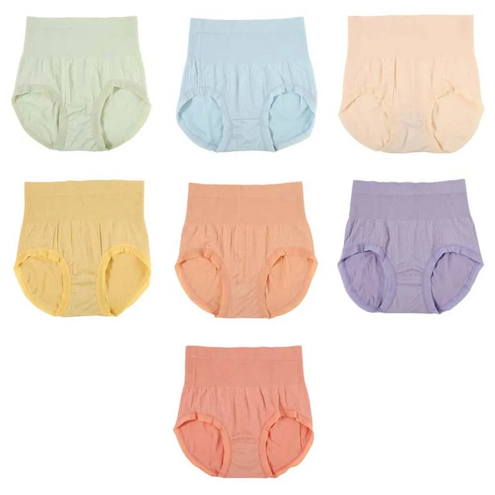 

7Pcs High Waist Women Butt Lifter Briefs Solid Color Seamless Underwear Slimming Underpants Girdle Panties 7PCS