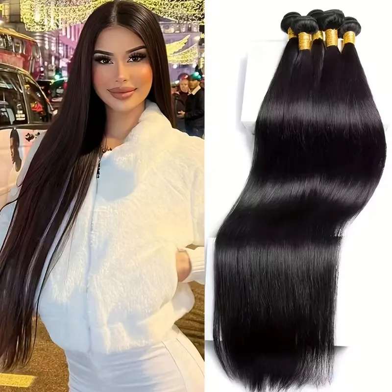 100% ريمي حزم من شعر طبيعي مفرود 3 قطعة أسود طبيعي ضفيرة شعر برازيلي حزم 14-30 بوصة شعر مستعار بشري #1