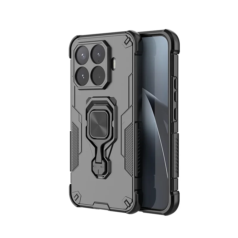Magnetische Panzer-Schutzhülle für Xiaomi 17T Pro 5G mit Metallring-Ständer, TPU-Rahmen und Hartplastik-Handyhülle
